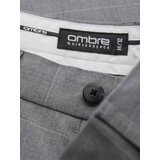 Ombre Men's classic cut pants in a delicate check - grey | Shoptok.si