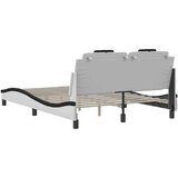  Posteljni okvir z vzglavjem bel in črn 120x200 cm umetno usnje | Shoptok.si