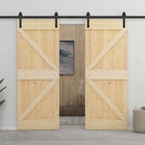  Klizna vrata s priborom za montažu 90 x 210 cm masivna borovina | shoptok.hr