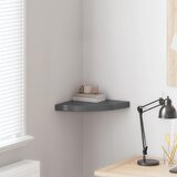  323913 Floating Corner Shelf High Gloss Grey 35x35x3,8 cm MDF | shoptok.hr