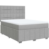vidaXL Box spring postelja z vzmetnico svetlo siva 160x200 cm žamet | Shoptok.si