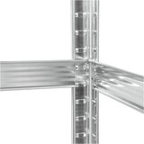 Rebel RB-1251 – Metalni skladišni regal s 5 polica, 180 × 90 × 40 cm, nosilnost 750 kg, srebrna | Shoptok.si