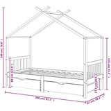  Okvir za dječji krevet s ladicama tamnosivi 90x200 cm borovina | shoptok.hr