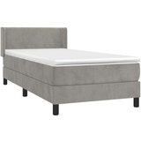 Box spring postelja z vzmetnico svetlo siv 90x190 cm žamet, (20725696) | Shoptok.si