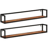  Zidne police 2 kom 110 x 17 x 17 cm od masivnog bagremovog drva | shoptok.hr