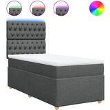  Krevet s oprugama i madracem tamnosivi 90 x 190 cm od tkanine | shoptok.hr