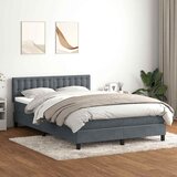 Krevet s oprugama i madracem LED tamnosivi 160x210 cm baršunasti | shoptok.hr