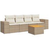 Maison Chic Seti vrtnega pohištva - Vrtna garnitura - Vrtni pohištvo set 5-delna z blazinami bež poli ratan, (21816129) | Shoptok.si