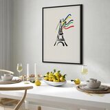  Slika - Eiffel Tower and Colorful Ribbons 40x60 U crnom drvenom okviru | shoptok.hr