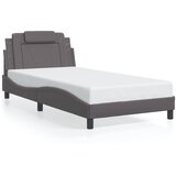 Maison Chic Posteljni okvir - Enojna postelja - Postelja za odrasle z vzglavjem siv 100x200 cm umetno usnje-J9656, (21763062) Cene