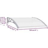  Nadstrešnica za vrata siva i prozirna 120 x 80 cm PC | shoptok.hr