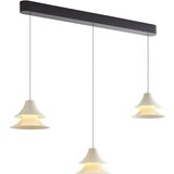 QAZQA Viseča svetilka črna z bež barvo, vklj. LED 3-stopenjsko zatemnjevanje 3-luči Easylift - Witch | Shoptok.si