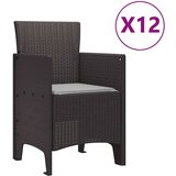 vidaXL 13-dijelni Vrtni Blagovaonski Set s Jastucima Smeđi Poli Ratan | shoptok.hr