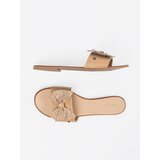 Shelvt Beige flip-flops with a bow in rhinestones | shoptok.hr