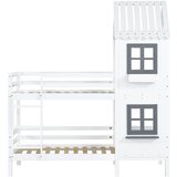Lumor 90x200cm Dvonadstropna postelja iz masivnega lesa - z letvenim podnožjem - bela in siva, (22068368) Cene