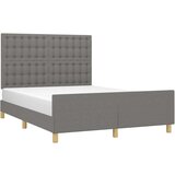  Posteljni okvir z vzglavjem temno siv 140x190 cm blago, (20738877) | Shoptok.si