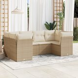  6-dijelni set vrtnih sofa s jastucima bež od poliratana | shoptok.hr