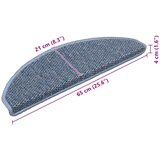  Samoljepljivi otirači za stepenice 15 kom 65x21x4 cm plavi | shoptok.hr