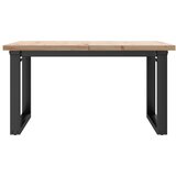  Stolić za kavu O-oblika 90x90x45,5 cm od borovine i čelik | shoptok.hr