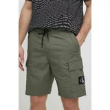 Calvin Klein Jeans Kratke hlače moške, zelena barva, J30J325138