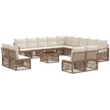 vidaXL Vrtna sedežna garnitura 14 pcs Bež poli ratan, (5000269469) | Shoptok.si