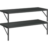  Zidne police 2 kom 100 x 40 cm crne nehrđajući čelik | Eponuda.com