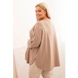 Kesi Włoski Women's Plus Size blouse with cotton, pocket and rolled-up sleeve fango | Shoptok.si