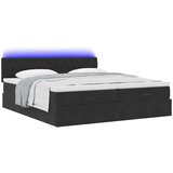 vidaXL Otomanski posteljni okvir z vzmetnicami črn 160x200 cm žamet | Shoptok.si
