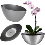 KADAX cvetlični lonec 38 cm ovalni pokrov za cvetlični lonec plastika srebrna, (5000346116) Cene