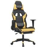 vidaXL Gaming stol z oporo za noge črno in zlato umetno usnje, (21152279) | Shoptok.si