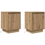  Noćni ormarići s LED svjetlima 2 kom boja hrasta 38x34x50 cm Smeđa | shoptok.hr