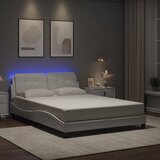 Furnova Posteljni okvir z LED lučkami bel 140x190 cm umetno usnje, (21939725) Cene