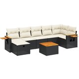  The Living Store Vrtna sedežna garnitura 8-delna z blazinami črn poli ratan - Vrtna Sedežna Garniture, (21449465) | Shoptok.si