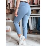 DStreet Spodnie damskie slim fit z paskiem TAIRONIK niebieskie | Shoptok.si