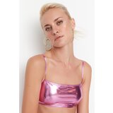 Trendyol Pink Shiny Fabric Strapless Bikini Top Cijene