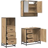  Set namještaja za kupaonicu s ladicama 3 pcs Umjetnički hrast | shoptok.hr