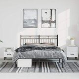  Metalni okvir za krevet s uzglavljem crni 135x190 cm | shoptok.hr