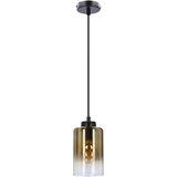 Candellux Lighting črna viseča svetilka s steklenim senčnikom ø 10 cm aspra Cene