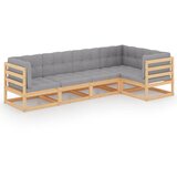The Living Store Vrtna sedežna garnitura 5-delna z blazinami trdna borovina - Vrtna Sedežna Garnitura, (21461128) | Shoptok.si