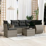  6-dijelni set vrtnih sofa od poliratana s jastucima sivi | shoptok.hr