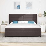  LED Box Spring Krevet Tamno smeđa 200 x 200 cm tkanina Slike
