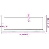  Zidna polica svjetlosmeđa 80x30x(2-6) cm obrađena hrastovina | shoptok.hr