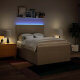  Krevet s oprugama i madracem krem 140 x 190 cm od tkanine | shoptok.hr