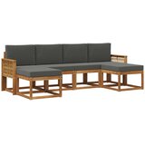 vidaXL Zunanja garnitura za sedenje 6 pcs Naravna in antracitna, (5000282603) | Shoptok.si