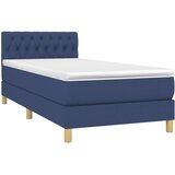  Krevet s oprugama i madracem plavi 90 x 200 cm od tkanine | shoptok.hr