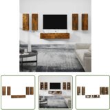 The Living Store Komplet TV omaric 6-delni dimljen hrast inženirski les - Komplet TV Omaric, (21738367) | Shoptok.si