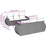  7-dijelni set vrtnih sofa od poliratana s jastucima crni | shoptok.hr
