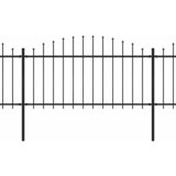  Vrtna ograda s vrhom koplja Čelik 1603,5x150 cm Crna | shoptok.hr