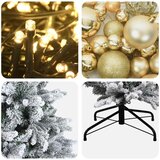  Umjetno božićno drvce s kuglicom 120 cm 150 LED lampica - Zelena i bijela 120 cm s LED žaruljama i zlatnim kuglicama | shoptok.hr
