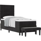Box Spring Krevet s Madracem i Klupom Crni 80x200 cm Baršun | shoptok.hr